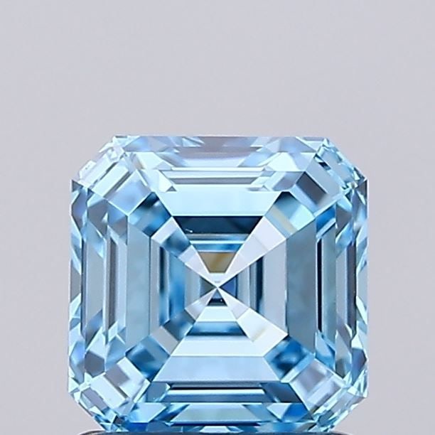 Loose Diamond - ASSCHER 1.08ct Fancy Vivid Blue VVS1: Loose Diamond - ASSCHER 1.08ct Fancy Vivid Blue VVS1 Source: This is a real non-mined Diamond that has been grown in a lab Shape: ASSCHER Carats: 1.08 Color: Fancy Vivid Blue Certification: IGI Video: