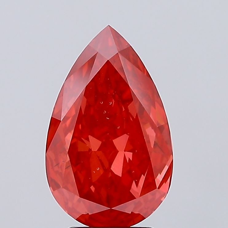 Loose Diamond - PEAR 4.2ct Fancy Vivid Red VS2: Loose Diamond - PEAR 4.2ct Fancy Vivid Red VS2 Source: This is a real non-mined Diamond that has been grown in a lab Shape: PEAR Carats: 4.2 Color: Fancy Vivid Red Certification: IGI Video: