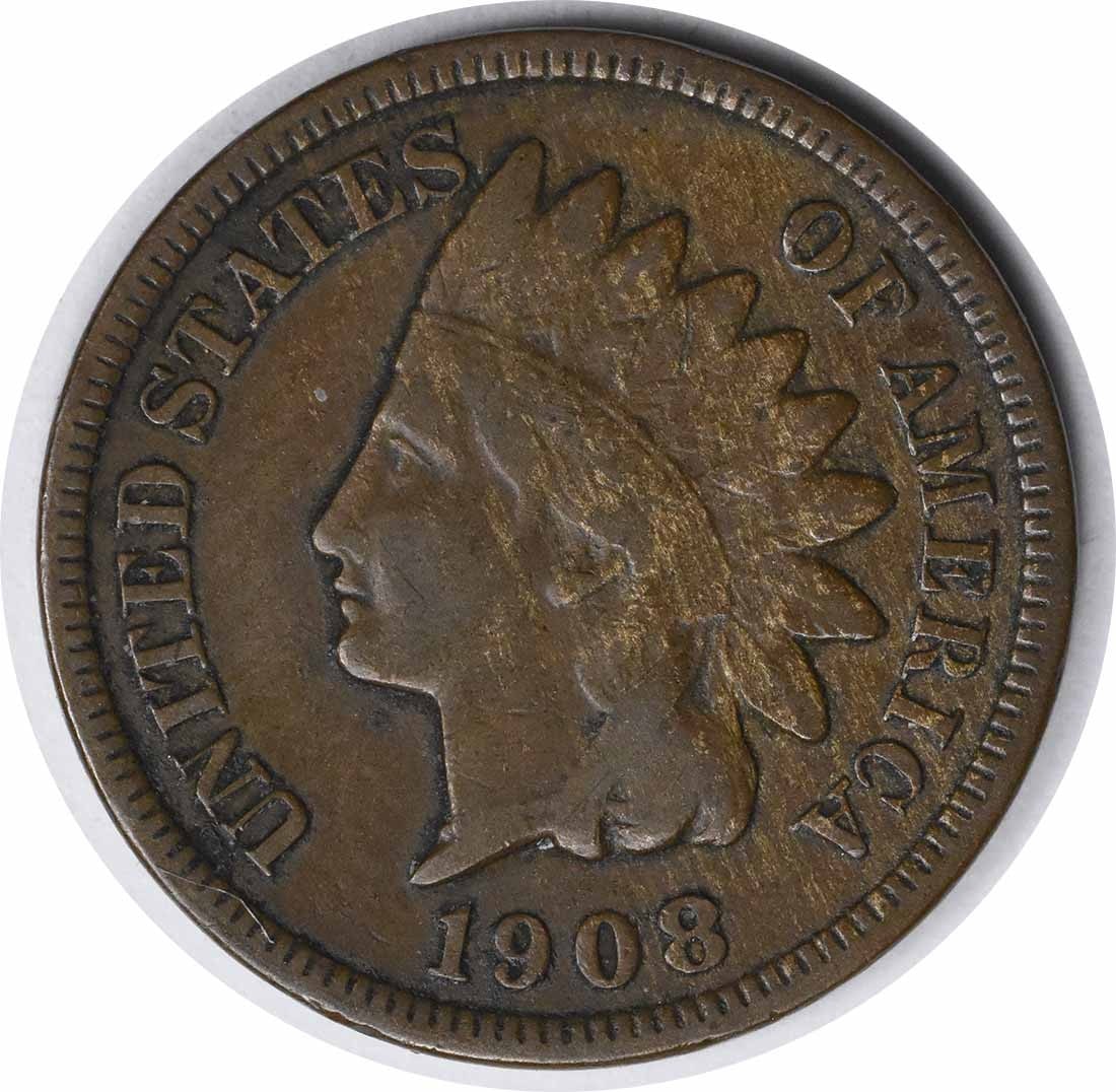 1908-S Indian Head Cent VF Uncertified Copper Coin: 1908-S Indian Head Cent VF Uncertified Copper Coin This 1908-S Indian Cent is a classic piece of American numismatics, showcasing the iconic Indian Head design. It has been circulated and is graded as