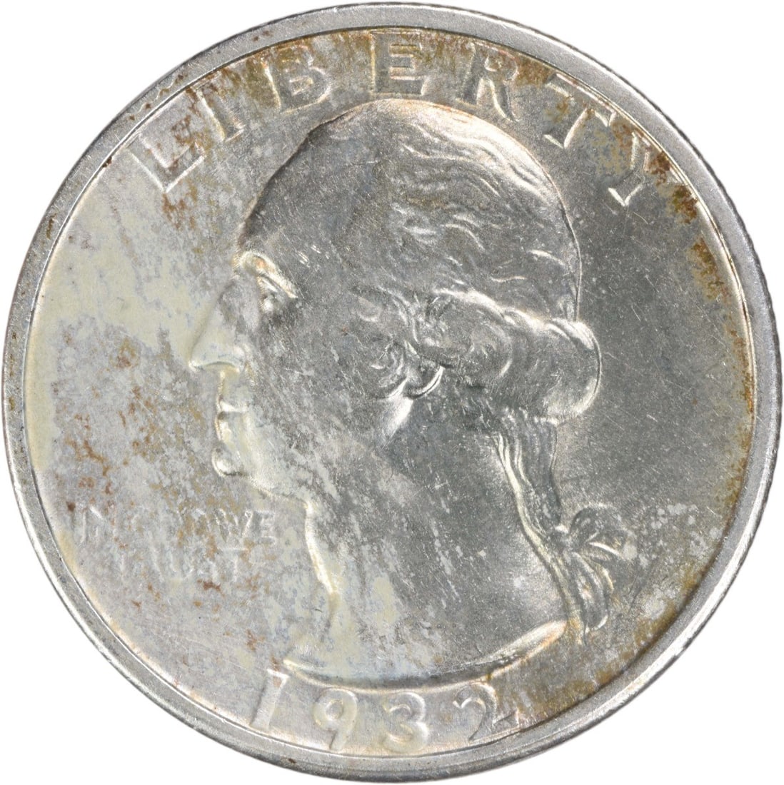 San Francisco Mint 1932 Silver Washington Quarter AU Grade Uncertified: San Francisco Mint 1932 Silver Washington Quarter AU Grade Uncertified This 1932-S Washington Quarter is composed of 90% silver and 10% copper, and was minted in San Francisco. Designed by John Flanag