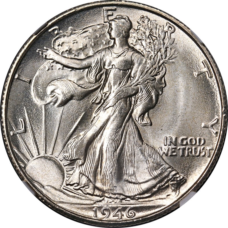 1946-S Walking Liberty Half Dollar NGC MS67 Superb Eye Appeal: 1946-S Walking Liberty Half Dollar NGC MS67 Superb Eye Appeal This stunning 1946-S Walking Liberty Half is certified by NGC as MS67, showcasing superb eye appeal with fantastic luster and a strong str