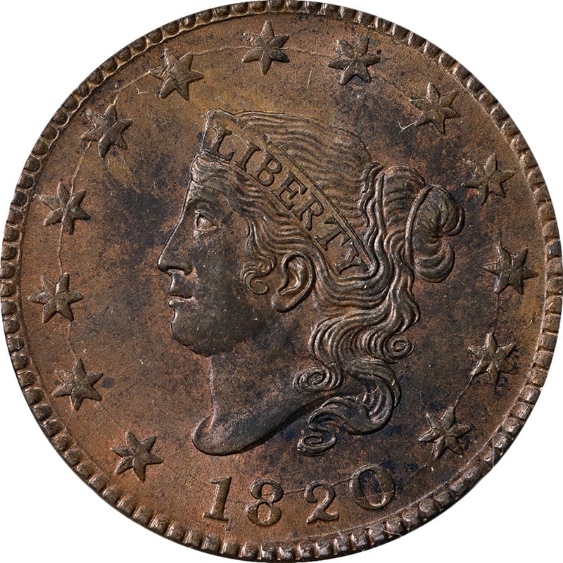 1820 Large Cent Copper ICG MS64 BN Large Date Strong Strike (1 of 4)