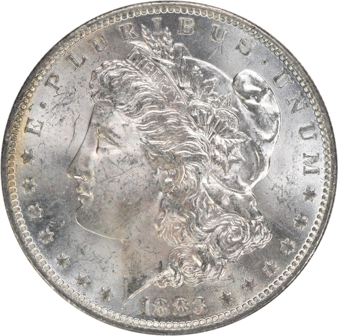 1883-O Morgan Silver Dollar Choice BU Uncertified Silver Coin: 1883-O Morgan Silver Dollar Choice BU Uncertified Silver Coin This 1883-O Morgan Silver Dollar is a stunning piece, showcasing the iconic design of the Morgan series. It is classified as Choice BU (Br