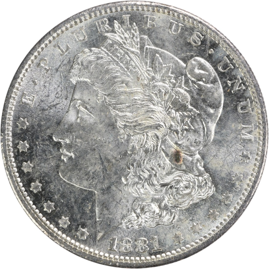 1881-S Morgan Silver Dollar Choice BU Uncertified Silver Coin: 1881-S Morgan Silver Dollar Choice BU Uncertified Silver Coin This 1881-S Morgan Silver Dollar is a stunning example of American coinage, graded as Choice BU (Brilliant Uncirculated). Featuring a beau