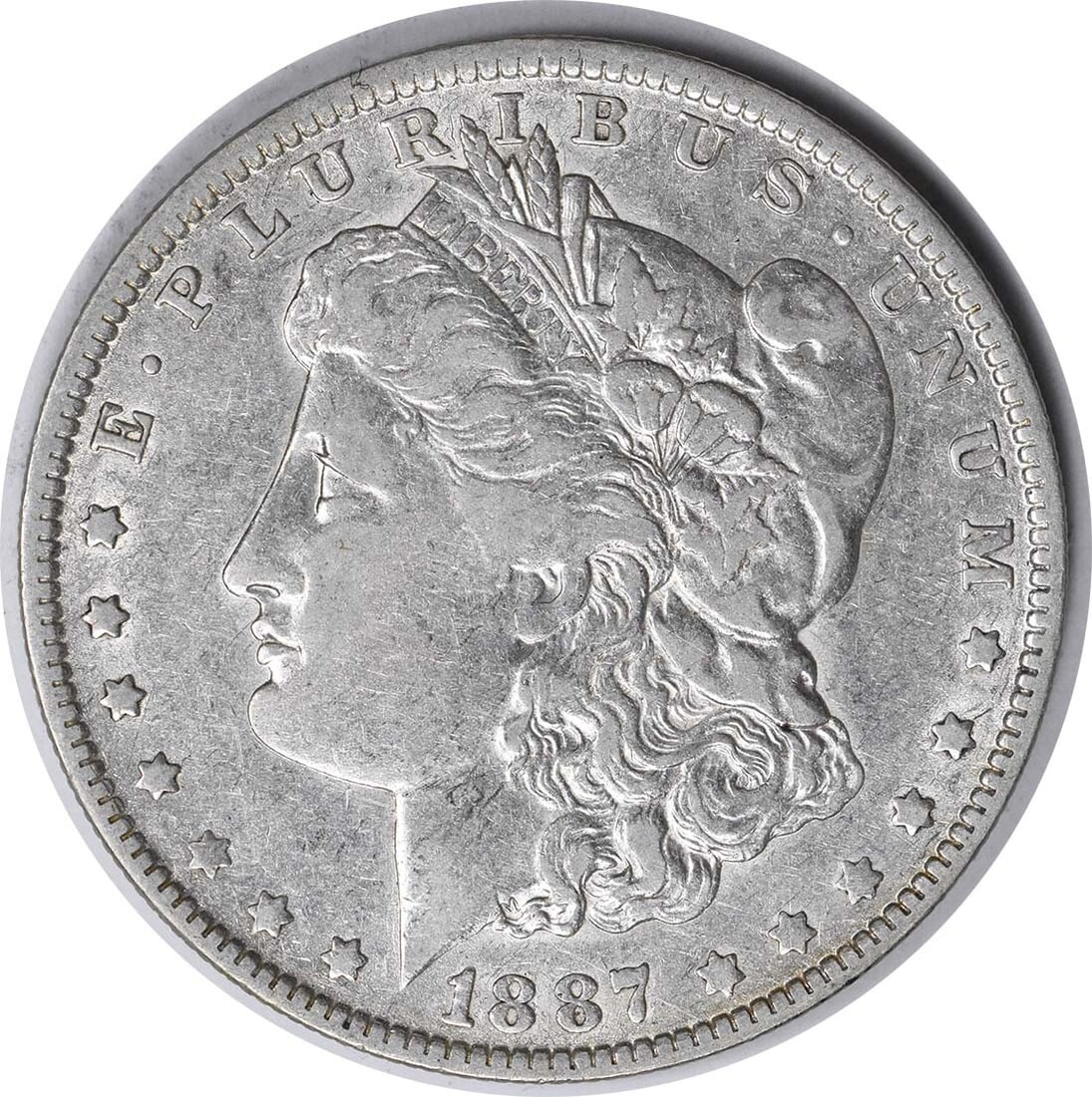 1887/6-O VAM 3 Morgan Dollar Extra Fine Uncertified Silver Coin: 1887/6-O VAM 3 Morgan Dollar Extra Fine Uncertified Silver Coin This is a circulated 1887/6-O VAM 3 Morgan Silver Dollar featuring the 7/6 variety. Minted in New Orleans, this coin is composed of 90%