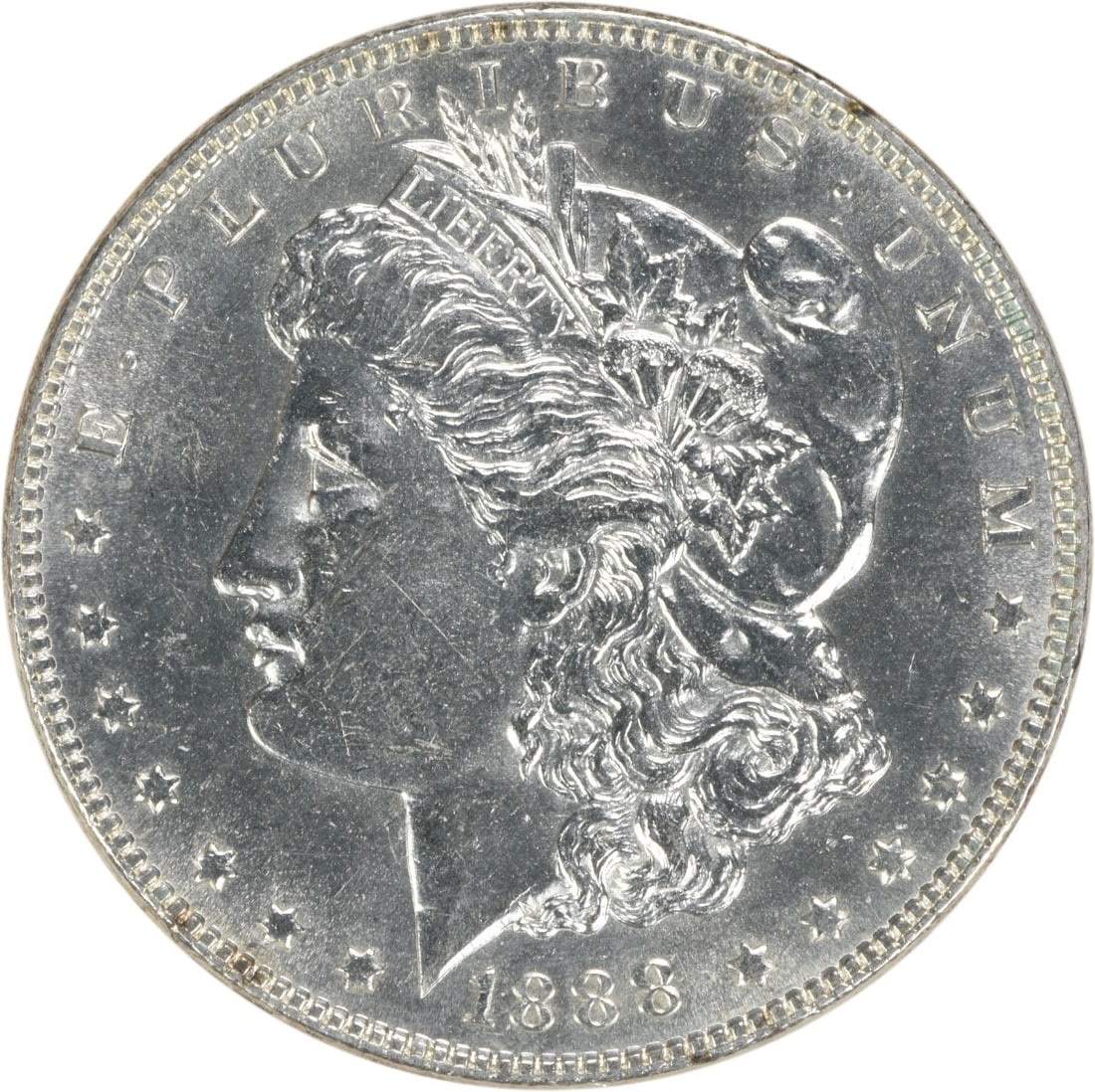 1888 Morgan Silver Dollar BU Uncertified Silver Coin: 1888 Morgan Silver Dollar BU Uncertified Silver Coin This 1888 Morgan Silver Dollar is in Brilliant Uncirculated (BU) condition, showcasing the exceptional quality of this historic coin. It features a