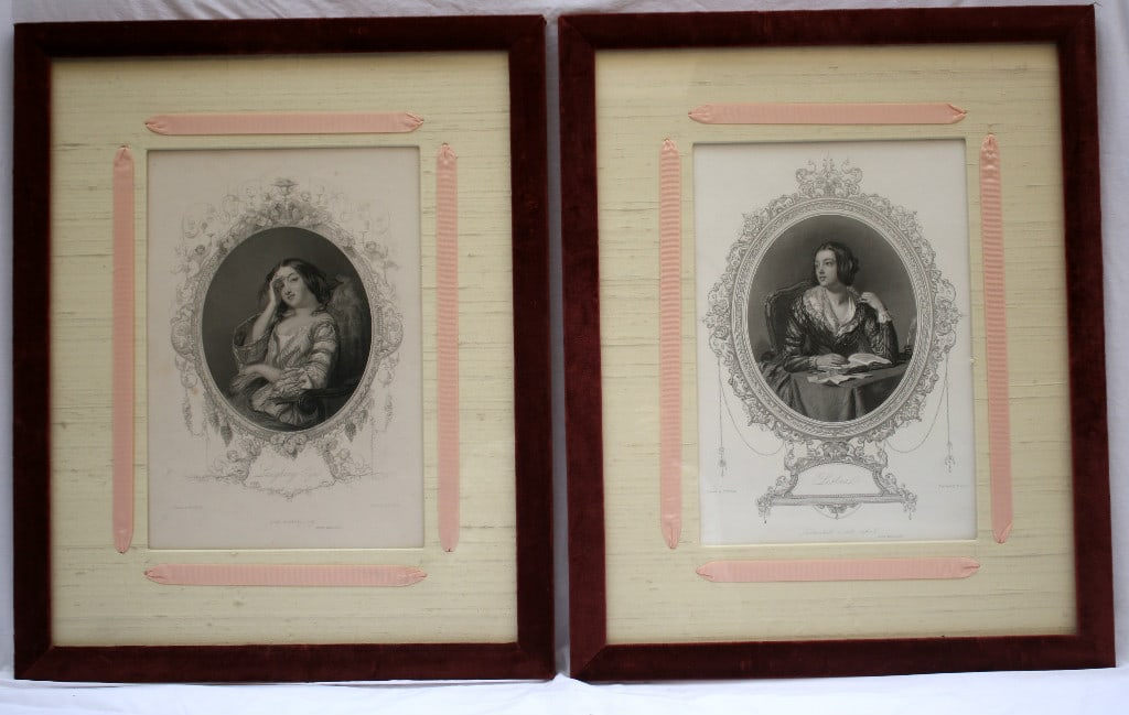 Pair of Original 1900 British Lithographs by W.P. Frith in 1930s Frames: Pair of Original 1900 British Lithographs by W.P. Frith in 1930s Frames This exquisite pair of original British lithographs, created in 1900 by renowned artist William Powell Frith (1819-1909), captur