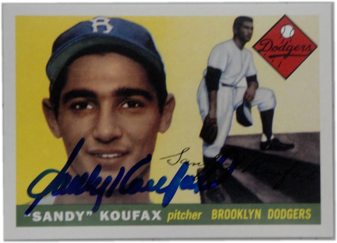 Sandy Koufax Autographed 2016 Topps Heritage 1/1 Rookie Card: Sandy Koufax Autographed 2016 Topps Heritage 1/1 Rookie Card This unique collectible features a hand-signed autographed 2016 Topps Heritage Rookie reprint card of the legendary Sandy Koufax. Serial nu