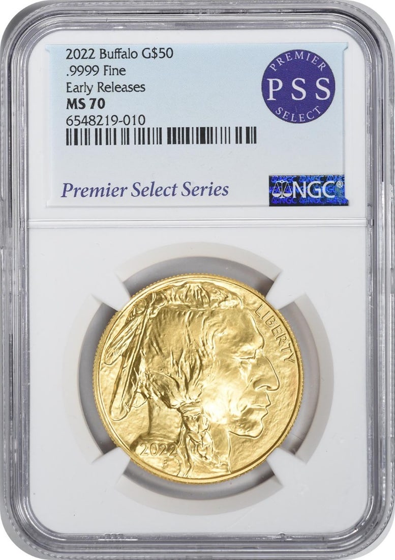 2022 $50 American Gold Buffalo MS70 NGC Certified Coin: 2022 $50 American Gold Buffalo MS70 NGC Certified Coin This stunning 2022 $50 American Gold Buffalo coin is a remarkable investment piece, graded MS70 by NGC, ensuring its top-tier condition and authe