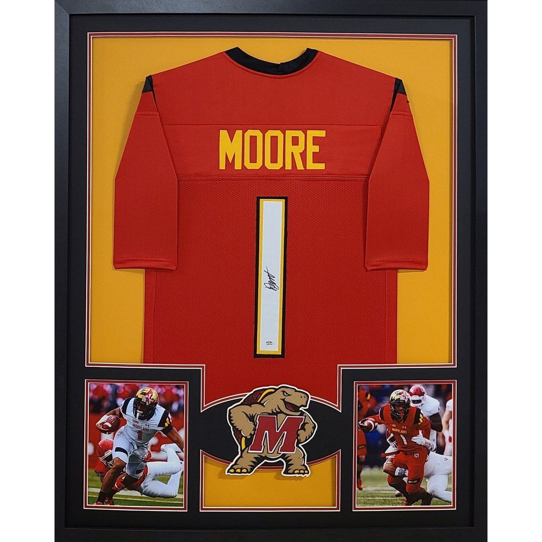 DJ Moore Autographed Framed Jersey PSA/DNA Authentic Maryland: DJ Moore Autographed Framed Jersey PSA/DNA Authentic Maryland This autographed DJ Moore framed jersey is a collector's dream, showcasing the signature of the talented Maryland player. The jersey is au