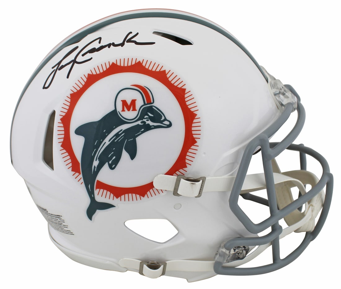 Larry Csonka Signed Dolphins Full Size Speed Proline Helmet HOF 87 BAS: Larry Csonka Signed Dolphins Full Size Speed Proline Helmet HOF 87 BAS This is a full-size Riddell Speed Proline helmet personally signed by Larry Csonka, legendary player of the Miami Dolphins. The h