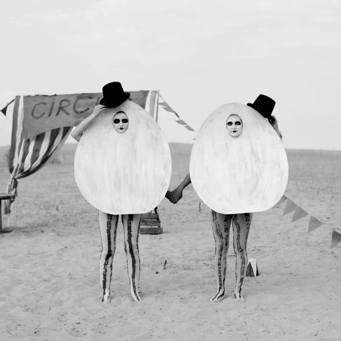 Circus 5 Black and White Photography 39x39 Edition of 7 by Olha Stepanian: Circus 5 Black and White Photography 39x39 Edition of 7 by Olha Stepanian "Circus 5" is a striking black and white photograph by Olha Stepanian, measuring 39" x 39" (99.06 cm x 99.06 cm). This contemp