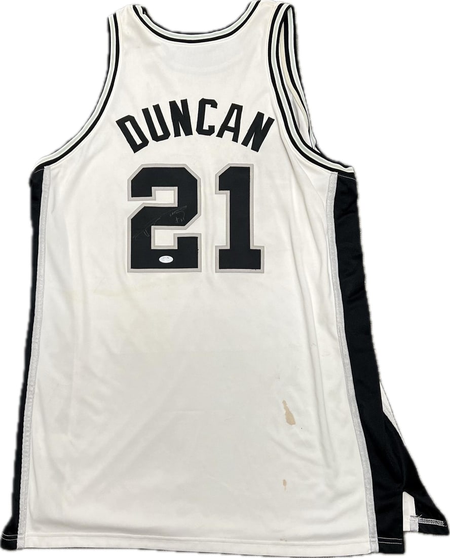Tim Duncan Autographed Jersey PSA/DNA San Antonio Spurs Memorabilia: Tim Duncan Autographed Jersey PSA/DNA San Antonio Spurs Memorabilia This is an autographed jersey from NBA legend Tim Duncan, who had a legendary career with the San Antonio Spurs. The jersey features
