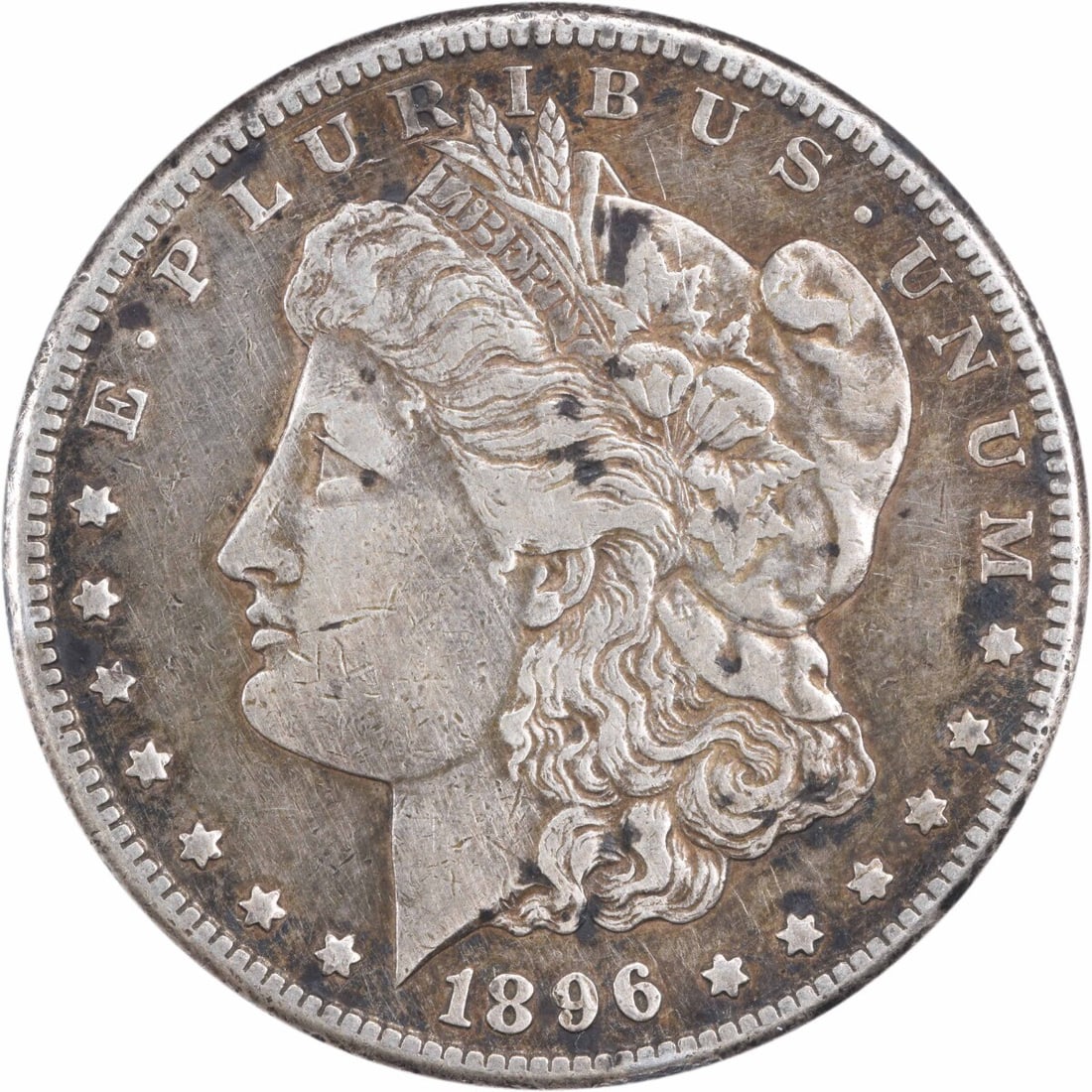 1896-S Morgan Silver Dollar VF Uncertified 90% Silver San Francisco: 1896-S Morgan Silver Dollar VF Uncertified 90% Silver San Francisco This 1896-S Morgan Silver Dollar is a remarkable collectible coin, featuring the classic design by George T. Morgan. The coin is com