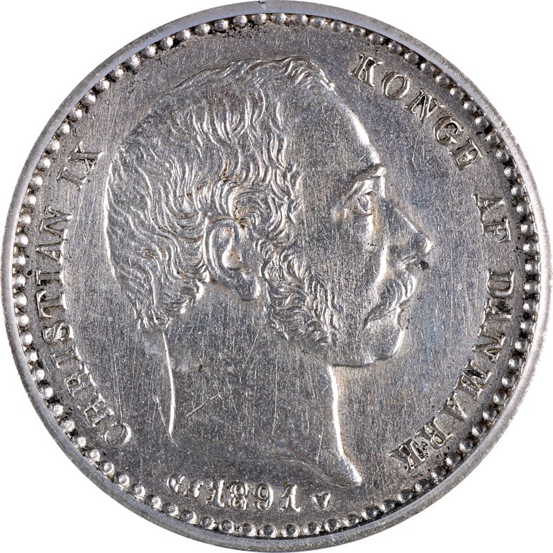1891 Denmark 25 Ore Coin ICG MS60 Details Cleaned KM796.1: 1891 Denmark 25 Ore Coin ICG MS60 Details Cleaned KM796.1 This Denmark 1891 Twenty-Five Ore coin is certified by ICG with a grade of MS60 Details and has been cleaned. The coin is uncirculated and mad