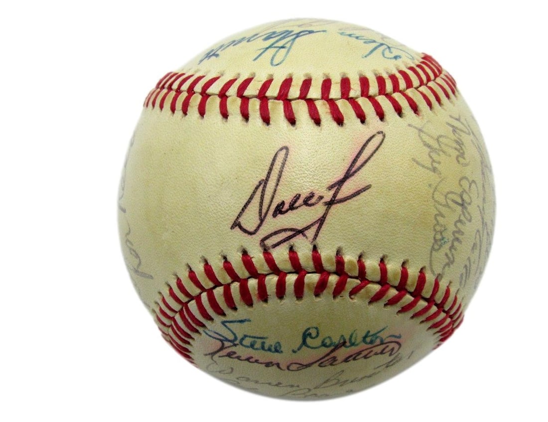 1980 Philadelphia Phillies Multi-signed Baseball by 25 PSA/DNA Authenticated: 1980 Philadelphia Phillies Multi-signed Baseball by 25 PSA/DNA Authenticated This is a 1980 Philadelphia Phillies multi-signed baseball featuring 25 notable signatures, including Tug McGraw, Bob Boone
