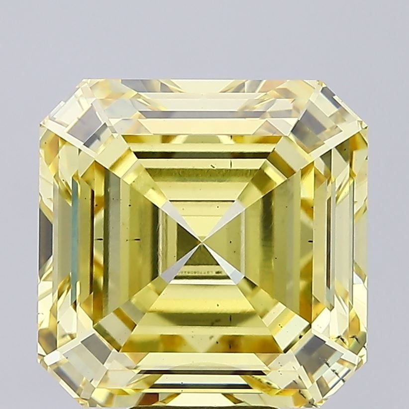 Loose Diamond - ASSCHER 10.04ct Fancy Intense Yellow VS2: Loose Diamond - ASSCHER 10.04ct Fancy Intense Yellow VS2 Source: This is a real non-mined Diamond that has been grown in a lab Shape: ASSCHER Carats: 10.04 Color: Fancy Intense Yellow Certification: I