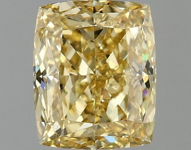 Loose Diamond - CUSHION MODIFIED 1.58ct Fancy Vivid Yellow VS1: Loose Diamond - CUSHION MODIFIED 1.58ct Fancy Vivid Yellow VS1 Source: This is a real non-mined Diamond that has been grown in a lab Shape: CUSHION MODIFIED Carats: 1.58 Color: Fancy Vivid Yellow Cert