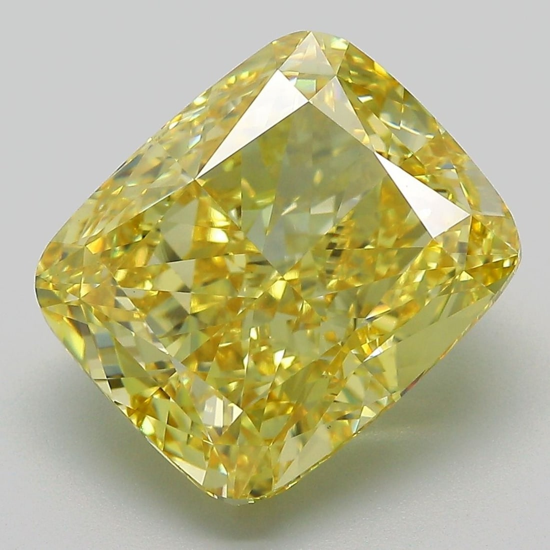 Loose Diamond - CUSHION MODIFIED 9.02ct Fancy Vivid Yellow VS1: Loose Diamond - CUSHION MODIFIED 9.02ct Fancy Vivid Yellow VS1 Source: This is a real non-mined Diamond that has been grown in a lab Shape: CUSHION MODIFIED Carats: 9.02 Color: Fancy Vivid Yellow Cert