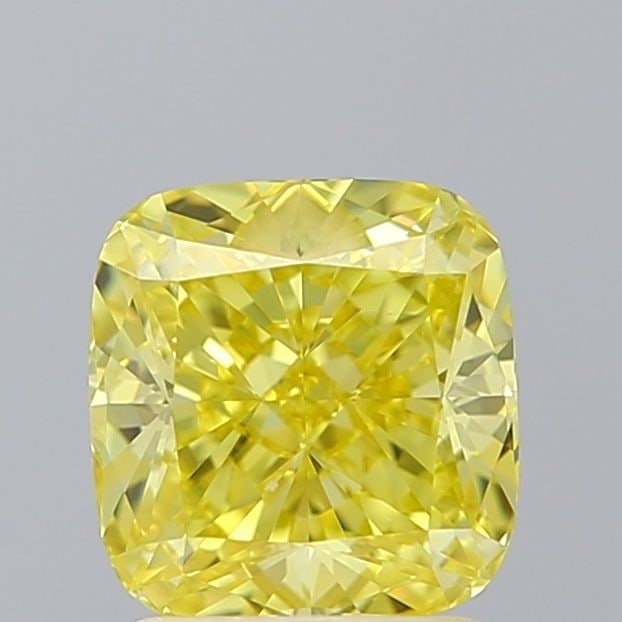 Loose Diamond - CUSHION BRILLIANT 1.7ct Fancy Vivid Yellow VS1: Loose Diamond - CUSHION BRILLIANT 1.7ct Fancy Vivid Yellow VS1 Source: This is a real non-mined Diamond that has been grown in a lab Shape: CUSHION BRILLIANT Carats: 1.7 Color: Fancy Vivid Yellow Cert