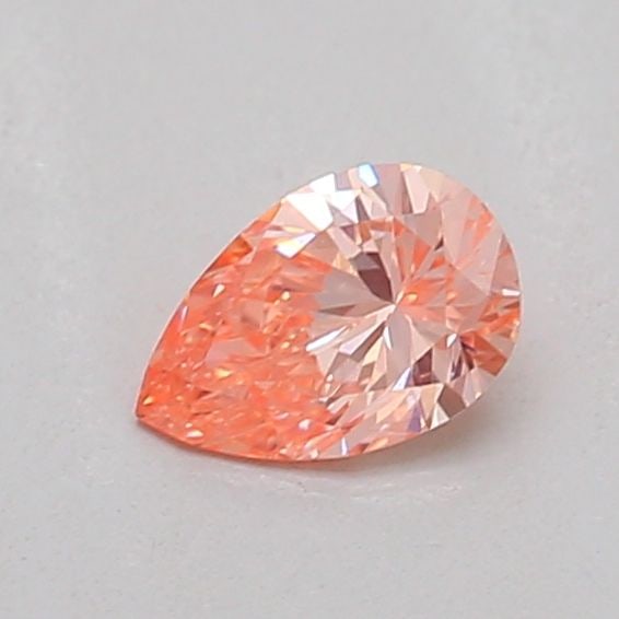Loose Diamond - PEAR 0.21ct Fancy Vivid Orangey Pink VS1: Loose Diamond - PEAR 0.21ct Fancy Vivid Orangey Pink VS1 Source: This is a real non-mined Diamond that has been grown in a lab Shape: PEAR Carats: 0.21 Color: Fancy Vivid Orangey Pink Certification: I