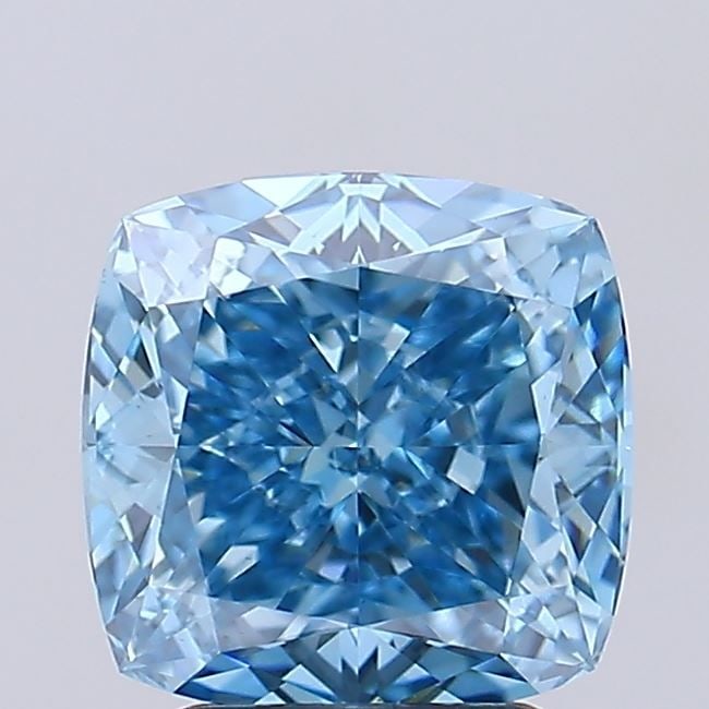 Loose Diamond - CUSHION MODIFIED 2.72ct Fancy Vivid Blue VS1: Loose Diamond - CUSHION MODIFIED 2.72ct Fancy Vivid Blue VS1 Source: This is a real non-mined Diamond that has been grown in a lab Shape: CUSHION MODIFIED Carats: 2.72 Color: Fancy Vivid Blue Certific