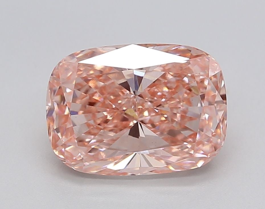 Loose Diamond - CUSHION BRILLIANT 2.52ct Fancy Pink VS1: Loose Diamond - CUSHION BRILLIANT 2.52ct Fancy Pink VS1 Source: This is a real non-mined Diamond that has been grown in a lab Shape: CUSHION BRILLIANT Carats: 2.52 Color: Fancy Pink Certification: IGI