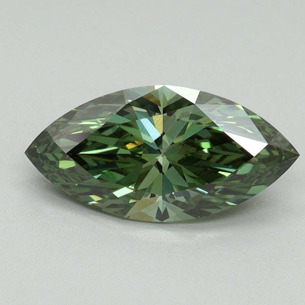 Loose Diamond - MARQUISE 1.61ct Fancy Vivid Green VS2: Loose Diamond - MARQUISE 1.61ct Fancy Vivid Green VS2 Source: This is a real non-mined Diamond that has been grown in a lab Shape: MARQUISE Carats: 1.61 Color: Fancy Vivid Green Certification: IGI Vid