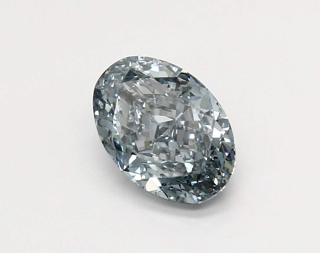 Loose Diamond - OVAL 1.74ct Fancy Intense Blue SI1: Loose Diamond - OVAL 1.74ct Fancy Intense Blue SI1 Source: This is a real non-mined Diamond that has been grown in a lab Shape: OVAL Carats: 1.74 Color: Fancy Intense Blue Certification: IGI Video: