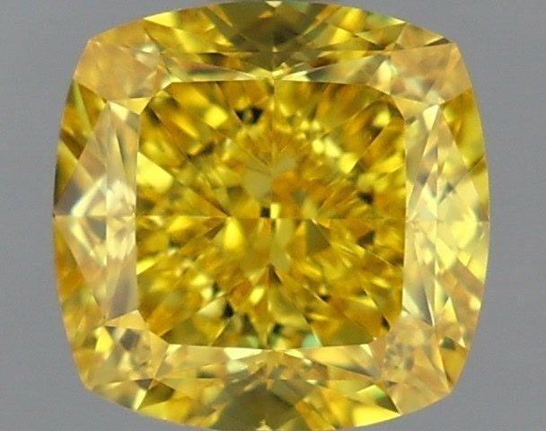 Loose Diamond - CUSHION MODIFIED 2.2ct Fancy Vivid Yellow VS1: Loose Diamond - CUSHION MODIFIED 2.2ct Fancy Vivid Yellow VS1 Source: This is a real non-mined Diamond that has been grown in a lab Shape: CUSHION MODIFIED Carats: 2.2 Color: Fancy Vivid Yellow Certif