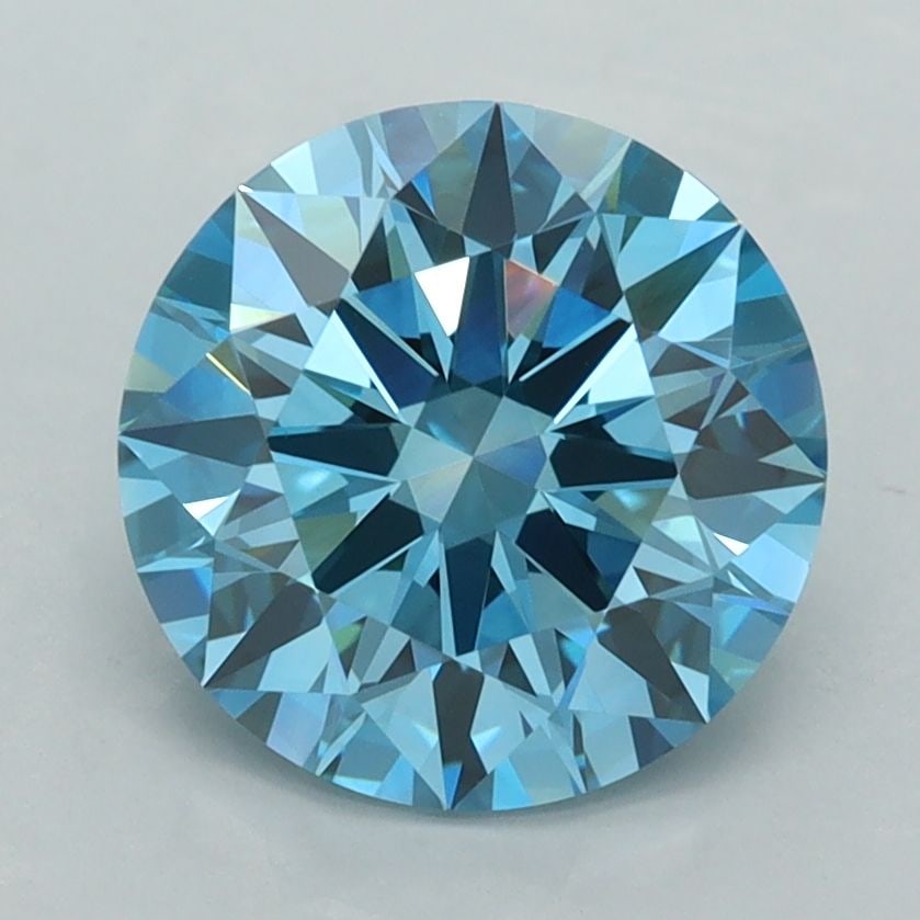 Ideal Loose Diamond - ROUND 2.58ct Fancy Vivid Blue VVS2: Ideal Loose Diamond - ROUND 2.58ct Fancy Vivid Blue VVS2 Source: This is a real non-mined Diamond that has been grown in a lab Shape: ROUND Carats: 2.58 Color: Fancy Vivid Blue Certification: IGI Vide