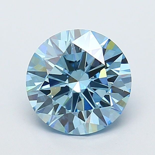 Ideal Loose Diamond - ROUND 2.09ct Fancy Vivid Blue VS1: Ideal Loose Diamond - ROUND 2.09ct Fancy Vivid Blue VS1 Source: This is a real non-mined Diamond that has been grown in a lab Shape: ROUND Carats: 2.09 Color: Fancy Vivid Blue Certification: IGI Video