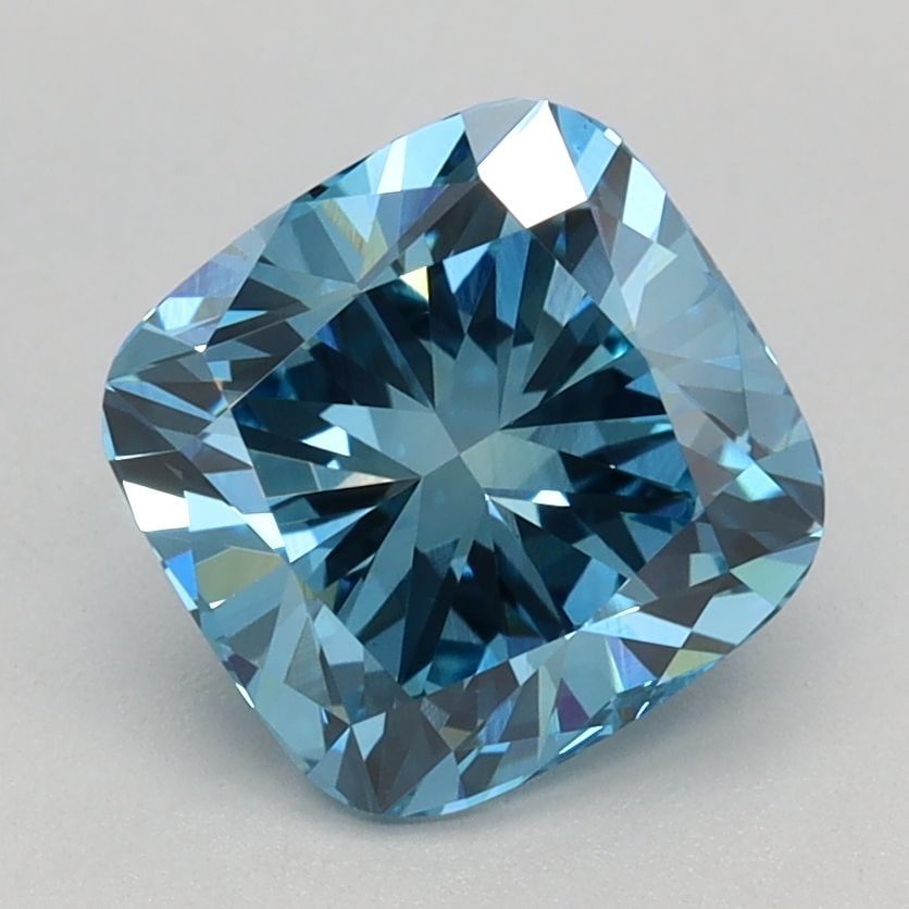 Loose Diamond - CUSHION BRILLIANT 1.68ct Fancy Vivid Blue VVS2: Loose Diamond - CUSHION BRILLIANT 1.68ct Fancy Vivid Blue VVS2 Source: This is a real non-mined Diamond that has been grown in a lab Shape: CUSHION BRILLIANT Carats: 1.68 Color: Fancy Vivid Blue Certi