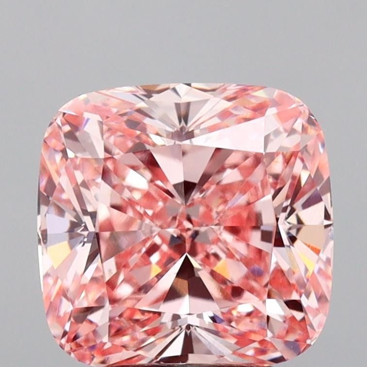 Loose Diamond - CUSHION MODIFIED 3.04ct Fancy Intense Pink VVS2: Loose Diamond - CUSHION MODIFIED 3.04ct Fancy Intense Pink VVS2 Source: This is a real non-mined Diamond that has been grown in a lab Shape: CUSHION MODIFIED Carats: 3.04 Color: Fancy Intense Pink Cer