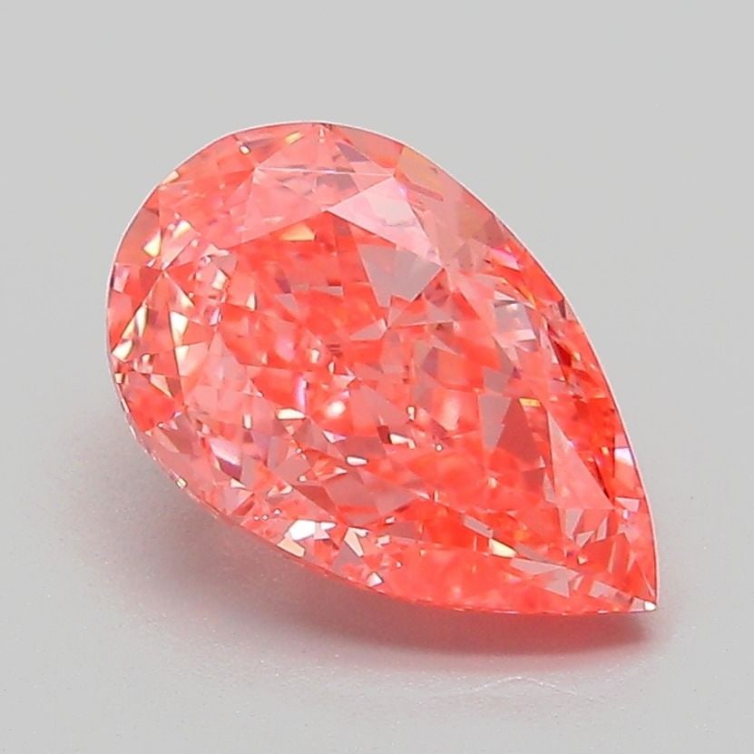 Loose Diamond - PEAR 2.13ct Fancy Vivid Pink VS1: Loose Diamond - PEAR 2.13ct Fancy Vivid Pink VS1 Source: This is a real non-mined Diamond that has been grown in a lab Shape: PEAR Carats: 2.13 Color: Fancy Vivid Pink Certification: IGI Video: