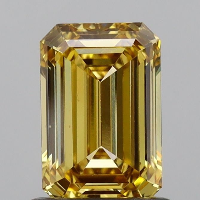 Loose Diamond - EMERALD 1.06ct Fancy Vivid Yellow VS2: Loose Diamond - EMERALD 1.06ct Fancy Vivid Yellow VS2 Source: This is a real non-mined Diamond that has been grown in a lab Shape: EMERALD Carats: 1.06 Color: Fancy Vivid Yellow Certification: NONE Vi