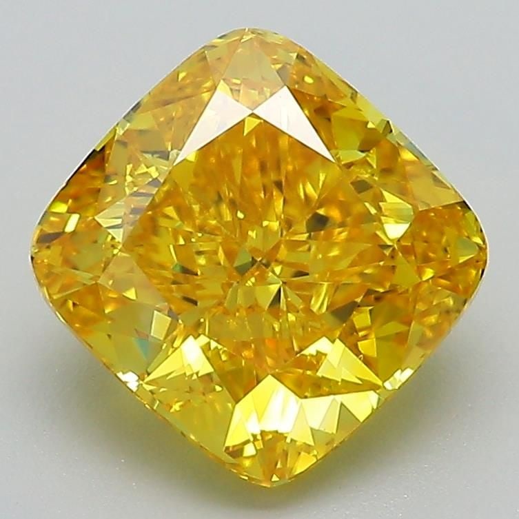 Loose Diamond - CUSHION MODIFIED 2.9ct Fancy Vivid Yellow VVS2: Loose Diamond - CUSHION MODIFIED 2.9ct Fancy Vivid Yellow VVS2 Source: This is a real non-mined Diamond that has been grown in a lab Shape: CUSHION MODIFIED Carats: 2.9 Color: Fancy Vivid Yellow Certi