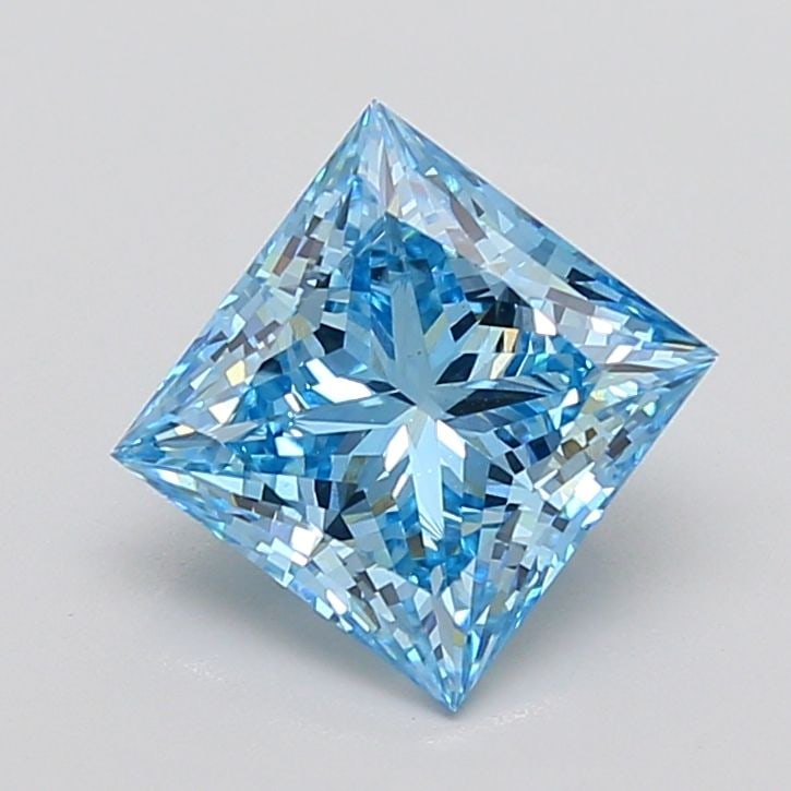 Loose Diamond - PRINCESS 3.04ct Fancy Vivid Blue VS1: Loose Diamond - PRINCESS 3.04ct Fancy Vivid Blue VS1 Source: This is a real non-mined Diamond that has been grown in a lab Shape: PRINCESS Carats: 3.04 Color: Fancy Vivid Blue Certification: IGI Addit