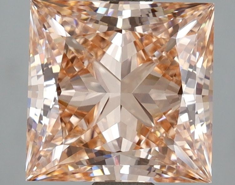 Loose Diamond - PRINCESS 3.08ct Fancy Intense Orange Pink VVS2: Loose Diamond - PRINCESS 3.08ct Fancy Intense Orange Pink VVS2 Source: This is a real non-mined Diamond that has been grown in a lab Shape: PRINCESS Carats: 3.08 Color: Fancy Intense Orange Pink Certi