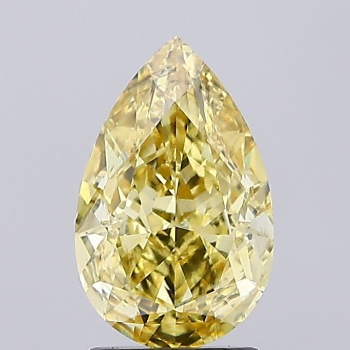 Loose Diamond - PEAR 2.42ct Fancy Vivid Yellow VS2: Loose Diamond - PEAR 2.42ct Fancy Vivid Yellow VS2 Source: This is a real non-mined Diamond that has been grown in a lab Shape: PEAR Carats: 2.42 Color: Fancy Vivid Yellow Certification: IGI Video: