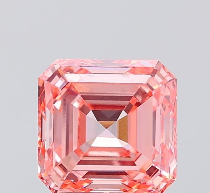 Loose Diamond - ASSCHER 2.05ct Fancy Vivid Pink VS1: Loose Diamond - ASSCHER 2.05ct Fancy Vivid Pink VS1 Source: This is a real non-mined Diamond that has been grown in a lab Shape: ASSCHER Carats: 2.05 Color: Fancy Vivid Pink Certification: IGI Video: