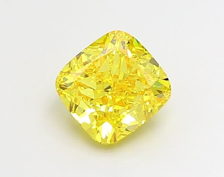 Loose Diamond - CUSHION MODIFIED 2.0ct Fancy Vivid Yellow VS1: Loose Diamond - CUSHION MODIFIED 2.0ct Fancy Vivid Yellow VS1 Source: This is a real non-mined Diamond that has been grown in a lab Shape: CUSHION MODIFIED Carats: 2.0 Color: Fancy Vivid Yellow Certif