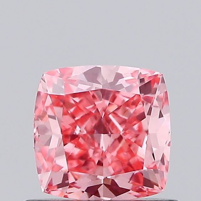 Loose Diamond - CUSHION MODIFIED 0.7ct Fancy Vivid Pink VS2: Loose Diamond - CUSHION MODIFIED 0.7ct Fancy Vivid Pink VS2 Source: This is a real non-mined Diamond that has been grown in a lab Shape: CUSHION MODIFIED Carats: 0.7 Color: Fancy Vivid Pink Certificat
