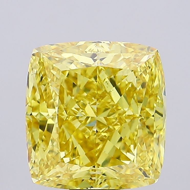 Loose Diamond - CUSHION MODIFIED 20.07ct Fancy Vivid Yellow VS2: Loose Diamond - CUSHION MODIFIED 20.07ct Fancy Vivid Yellow VS2 Source: This is a real non-mined Diamond that has been grown in a lab Shape: CUSHION MODIFIED Carats: 20.07 Color: Fancy Vivid Yellow Ce