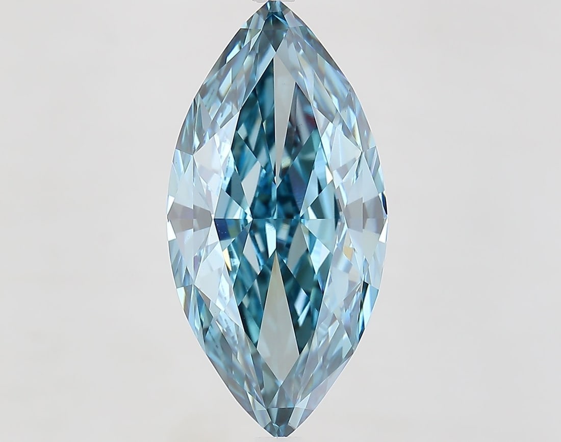 Loose Diamond - MARQUISE 7.14ct Fancy Vivid Blue VS1: Loose Diamond - MARQUISE 7.14ct Fancy Vivid Blue VS1 Source: This is a real non-mined Diamond that has been grown in a lab Shape: MARQUISE Carats: 7.14 Color: Fancy Vivid Blue Certification: IGI Video