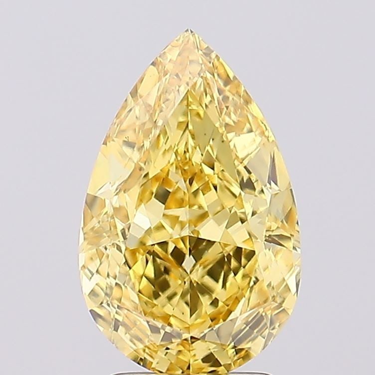 Loose Diamond - PEAR 2.93ct Fancy Vivid Yellow VS2: Loose Diamond - PEAR 2.93ct Fancy Vivid Yellow VS2 Source: This is a real non-mined Diamond that has been grown in a lab Shape: PEAR Carats: 2.93 Color: Fancy Vivid Yellow Certification: IGI Video: