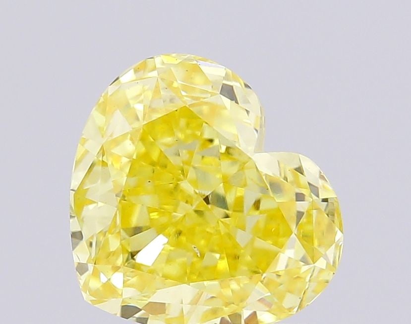 Loose Diamond - HEART 1.96ct Fancy Intense Yellow SI1: Loose Diamond - HEART 1.96ct Fancy Intense Yellow SI1 Source: This is a real non-mined Diamond that has been grown in a lab Shape: HEART Carats: 1.96 Color: Fancy Intense Yellow Certification: IGI Vid