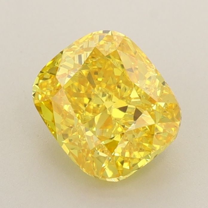 Loose Diamond - CUSHION BRILLIANT 1.23ct Fancy Vivid Yellow VS2: Loose Diamond - CUSHION BRILLIANT 1.23ct Fancy Vivid Yellow VS2 Source: This is a real non-mined Diamond that has been grown in a lab Shape: CUSHION BRILLIANT Carats: 1.23 Color: Fancy Vivid Yellow Ce