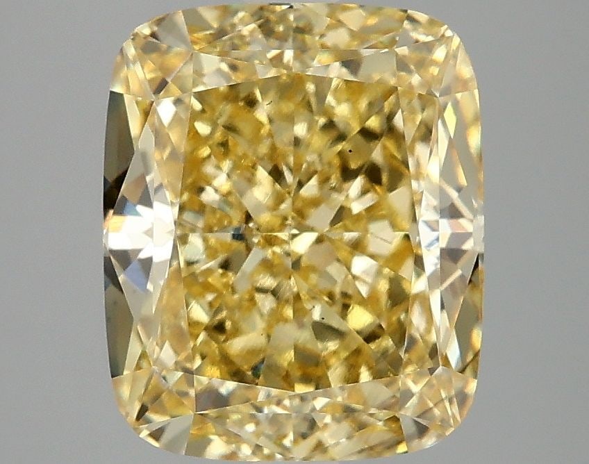 Loose Diamond - CUSHION MODIFIED 4.08ct Fancy Vivid Yellow VS2: Loose Diamond - CUSHION MODIFIED 4.08ct Fancy Vivid Yellow VS2 Source: This is a real non-mined Diamond that has been grown in a lab Shape: CUSHION MODIFIED Carats: 4.08 Color: Fancy Vivid Yellow Cert