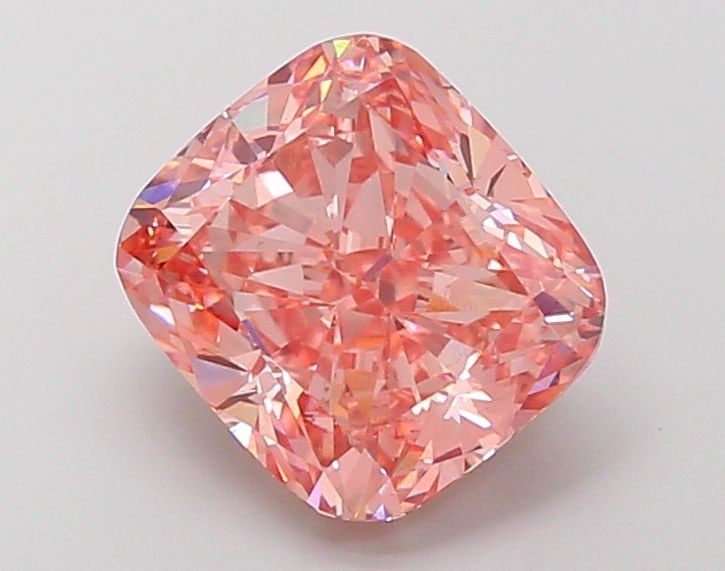Loose Diamond - CUSHION BRILLIANT 5.03ct Fancy Vivid Pink VS1: Loose Diamond - CUSHION BRILLIANT 5.03ct Fancy Vivid Pink VS1 Source: This is a real non-mined Diamond that has been grown in a lab Shape: CUSHION BRILLIANT Carats: 5.03 Color: Fancy Vivid Pink Certif